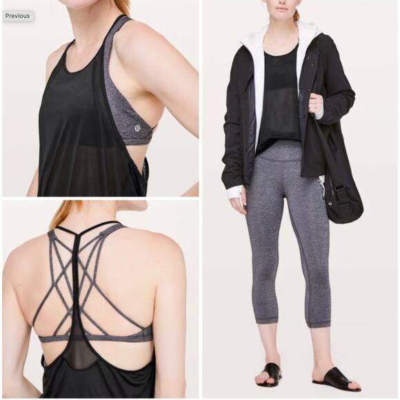 (6) $58 Lululemon Through The Movement Tank Black - Picture 1 of 5